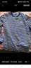 迷彩故事新款長(cháng)袖?；晟婪垂馑{白條紋?；晟篱L(cháng)袖圓領(lǐng)衫藍白條紋T恤體能服 藍白?；晟?180-185/92-96 曬單實(shí)拍圖
