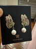 She's茜子自然復刻刺繡蝴蝶工藝珍珠耳釘925銀針耳飾生日禮物 曬單實(shí)拍圖