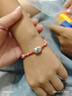 足銀999純銀kitty凱蒂貓手鏈繩女手工編織兒童送小朋友學(xué)生日禮物 西柚冰茶 kitty手鏈 曬單實(shí)拍圖