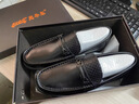 老爺車(chē)（WECKER）男鞋輕奢高端皮鞋休閑男真皮樂(lè )福鞋韓版時(shí)尚青年鞋子男開(kāi)車(chē)男鞋 LYC63002黑色 38 曬單實(shí)拍圖
