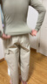 蕉內(nèi)（Bananain）熱皮502+女士工裝長(zhǎng)褲子束腳休閑運(yùn)動(dòng)寬松保暖24秋冬季款女裝衣服 淺樺木 L 曬單實(shí)拍圖