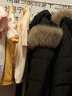 雪中飛（SNOW FLYING）女士中長(zhǎng)款連帽羽絨服抽繩收腰毛領(lǐng)外套秋冬新款甜美減齡保暖防寒 黑色 165/88A 曬單實(shí)拍圖