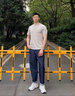 DZSF歐貨2025夏季仿亞紡棉麻短袖t恤男薄款透氣修身潮流半袖上衣男士 杏色 2XL 【體重建議: 155-168斤】 曬單實拍圖