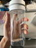 茶花塑料水杯夏季男女生時尚簡約隨身杯學生便攜杯子運動戶外隨手杯 素雅白- 390ml 曬單實拍圖
