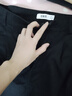 森馬（Semir）休閑褲女純棉打褶闊腿褲腰帶鹽系通勤秋季復古磨毛長(cháng)褲顯腿長(cháng) 黑色90001 M 曬單實(shí)拍圖