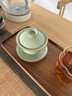 夏至南閣汝窯三才蓋碗茶杯陶瓷冰裂釉開(kāi)片泡茶碗家用公道杯茶漏功夫茶具 梅子青汝窯蓋碗138ml 曬單實(shí)拍圖