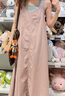 無(wú)印良品（MUJI） IDEE 女式 平紋 吊帶連衣裙 女裝裙子 25年夏季 連身裙 GA43CC5S 煙熏粉色 L （165/88A） 曬單實(shí)拍圖