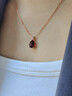 Grace Girl鴿血紅石榴石鎖骨項鏈女水滴輕奢吊墜新年元旦生日禮物送女友老婆 曬單實(shí)拍圖