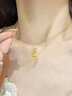中國黃金（CHINA GOLD）三生有幸黃金項鏈女款足金銀杏葉吊墜情人節(jié)生日禮物送女友媽媽 今/次日達*玫瑰禮盒+吊墜+S925鏈 約0.3g 曬單實拍圖
