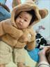 G.DUCKKIDS小黃鴨兒童加絨外套秋冬嬰兒衣服中小童加厚棉衣男女寶寶毛毛衣 綠色 80 尺碼6-12月【75-85cm】 曬單實(shí)拍圖