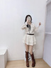 卓詩(shī)尼西部牛仔靴女2025年秋冬季新款皮帶扣顯瘦騎士靴不過(guò)膝長(cháng)筒靴子女 棕色-單里 37 曬單實(shí)拍圖