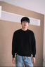 馬克華菲（MARK FAIRWHALE）黑色純棉圓領(lǐng)毛衣男士2025秋季新款寬松百搭休閑長(cháng)袖針織衫上衣 黑色 XL 【推薦體重135-150斤】 曬單實(shí)拍圖