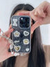鹿途者 DEERWALK趙露思同款滴膠愛心蝴蝶結適用蘋果15promax手機殼iphone14網紅女款12新款11透明13pro防摔保護套 銀箔滴膠 iPhone 15 Pro Max 曬單實拍圖