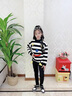 G.DUCKKIDS小黃鴨童裝兒童毛衣女童秋冬季加絨加厚女寶寶笑臉條紋打底針織衫 條紋常規款 90 建議80-90cm1歲半-2歲 曬單實(shí)拍圖
