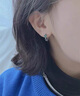 LnieerS925銀橄欖綠氣質(zhì)耳扣女復(fù)古法式耳圈輕奢高級(jí)感冷淡風(fēng)耳環(huán)男耳飾 S925銀 復(fù)古綠色耳環(huán)【一只】 曬單實(shí)拍圖
