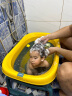 世纪宝贝（babyhood）儿童泡澡桶折叠浴桶 婴儿洗澡盆 【感温款/赠浴凳】330洛克黄 实拍图