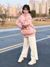 QGF潮牌立領(lǐng)棉服女款純色百搭中性風(fēng)棉衣外套潮流抗寒保暖情侶面包服 黑色 M 曬單實拍圖