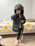 保姆鵝 兒童羽絨服男童女童連帽中長款加厚防風(fēng)保暖童裝羽絨外套 炭黑 110 曬單實拍圖