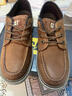 卡特頭層牛皮男鞋休閑鞋帆船鞋防水皮鞋英倫超輕軟底圓頭馬克鞋 咖色 43 皮鞋尺 曬單實(shí)拍圖