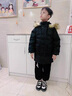 G.DUCKKIDS童裝兒童棉服男童外套冬季2024新款加厚保暖純色大毛領(lǐng)中大童棉襖 黑色 130 （建議身高120cm 8-9歲）cm 曬單實(shí)拍圖
