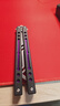 yy鋼鸚鵡螺 夜光款蝴蝶刀【桔梗balisong】不銹鋼內襯安全未開(kāi)刃 黑紫白刃 曬單實(shí)拍圖