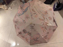 bpbbpb 彎鉤折疊傘女晴雨兩用復(fù)古太陽傘防曬高級感遮陽傘 三折金色彎柄淺膠粉金蝴蝶+袋子 曬單實拍圖