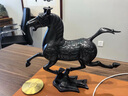 MOREISAN銅馬擺件新中式輕奢創(chuàng)意仿古馬踏飛燕擺件家居裝飾品客廳辦公室工藝品禮品擺設(shè)開業(yè)禮品 中號(28*7*23） 曬單實拍圖