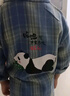 G.DUCKKIDS2025新款男童格子襯衫夏季薄款寶寶卡通長(cháng)袖兒童春秋上衣小童襯衫 藍色-熊貓-格子襯衫-上衣 薄款 120 建議體重35-40斤 曬單實(shí)拍圖