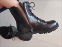 啄木鳥(niǎo)全牛皮斷碼粗跟馬丁靴女2025秋冬季新款厚底單靴及踝靴短靴女 黑色升級加絨加厚 37 曬單實(shí)拍圖
