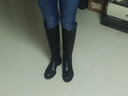 真美詩(shī)（Joy&peace）冬季新款牛皮V口高筒長(cháng)靴粗跟騎士靴YUJ38DG5 黑色 36 曬單實(shí)拍圖
