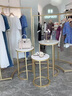 服裝店弧形中島展示架櫥窗落地掛衣架男女裝店鞋包置物流水中島臺 納米金 弧形118x155高 曬單實拍圖
