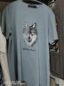 七匹狼短袖T恤男夏季狼頭字母印花圓領(lǐng)打底衫男士休閑時(shí)尚短T男裝上衣 103(灰藍) XL 175/92A 曬單實(shí)拍圖