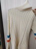 東方鴨羊毛衫高領(lǐng)拼接毛衣女秋冬加厚大尺碼寬松套頭內搭2023新款慵 米白色-高品質(zhì)濮院加厚羊駝絨面 S 建議80-95斤 曬單實(shí)拍圖