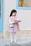 班喜迪女童連衣裙秋冬裝新款洋氣女寶寶公主裙周歲禮服夾棉兒童裙子冬季 粉色 內里夾棉 120 曬單實(shí)拍圖