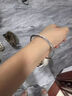 中國黃金（CHINA GOLD）足銀光面素圈手鐲女固口銀鐲子輕奢情人節生日禮物送女友老婆媽媽 足銀素圈手鐲【54圈口】約7.5克 曬單實(shí)拍圖