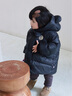 幼歌（YOUGE）嬰幼兒卡通繡標(biāo)立體耳朵純色帽子圍巾一體三防羽絨服潮 碳黑色 80 cm 曬單實(shí)拍圖