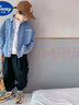 G.DUCKKIDS韓系男童牛仔襯衫外套2024春裝新款中大童洋氣上衣男孩寶寶襯衣 藍色 150cm適合140-150cm9-10歲 曬單實(shí)拍圖