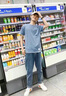 花花公子2件裝ins潮牌夏季假兩件短袖T恤男士韓版寬松上衣服情侶 【兩件裝】藍(lán)+黃 2XL 建議130-145斤 曬單實(shí)拍圖
