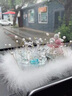 博紫適用車內(nèi)飾品擺件水晶天鵝高檔大氣汽車香薰網(wǎng)紅創(chuàng)意香水裝飾女神 白色水晶天鵝+白鉆氣球瓶+大號羽毛墊 曬單實拍圖