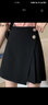 羅蒙（ROMON）  半身裙女2024春秋季新款高腰顯瘦百搭不規則短裙黑包臀A字裙 黑色 L 107斤-117斤 曬單實(shí)拍圖