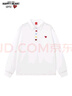 查爾斯桃心長(cháng)袖T恤男女春秋季美式翻領(lǐng)純棉衛衣Polo衫風(fēng)情侶上衣 本白 L 曬單實(shí)拍圖