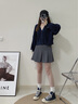 TOMMY JEANS【寬松燈籠袖】女裝美式學院風純棉后背撞色V領針織開衫外套藏青白紅拼色C1GXS （推薦：100斤以下） 曬單實拍圖