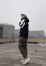 羽絨服男冬季拼色印花連帽保暖情侶上衣男士加絨加厚羽絨服外套 白色 4XL 曬單實(shí)拍圖