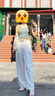 太平鳥女裝高腰闊型直筒牛仔褲夏季闊腿薄款垂感褲子女 米白 M 曬單實(shí)拍圖