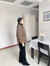 俞兆林（YUZHAOLIN）媽媽裝秋冬季毛呢中老年女裝加絨加厚外套女2024新款洋氣短款大衣 F7GGGGG47 咖色（上衣） XL  建議90-105斤 曬單實(shí)拍圖