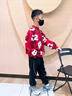 奧米鼠男童加絨套裝秋冬季中大兒童加厚休閑運(yùn)動(dòng)衛(wèi)衣兩件套男孩冬裝衣服 圖片色 150 cm 曬單實(shí)拍圖