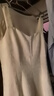 尚都比拉優(yōu)雅連衣裙女夏天時尚通勤風(fēng)收腰小個子中長款A(yù)字背帶裙 杏色 XL 曬單實拍圖