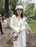 柏薩尼（PESASRIE）品牌輕奢包包女款單肩包奢侈女士斜挎包百搭印花包情人節生日禮物 咖啡色【全國十倉/當次日達】 奢侈禮盒包裝 曬單實(shí)拍圖