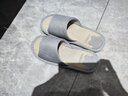 潔麗雅亞麻拖鞋男四季室內家居靜音家用透氣吸汗男棉麻居家涼拖情侶春秋 淺灰 44-45 (適合43-44碼) 曬單實(shí)拍圖