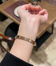 卡家同款 love手鐲 男士手鐲  女士手鐲 玫瑰金手鐲18k金 情侶款 玫瑰金色（四鉆） 19碼（寬約6.1mm、雙邊螺絲） 曬單實(shí)拍圖